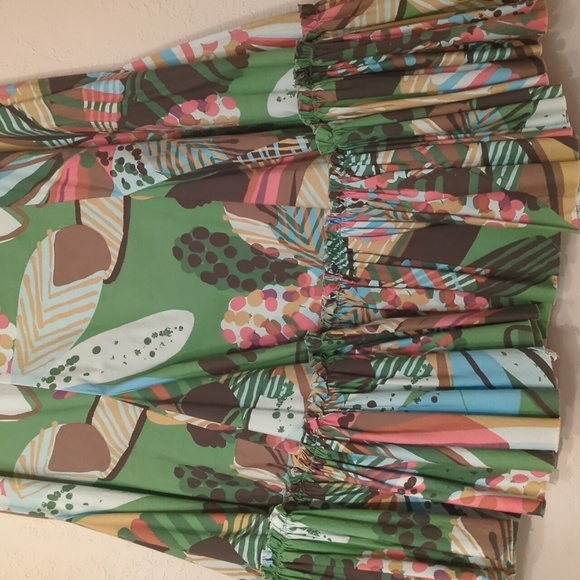 Anthropologie VTG Fei Harlequin Carnival Floral Flounce Midi Multicolor Skirt 4 - Picture 3 of 6